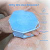 iTokGoK SilverInfused 2in1 Silicone Body Scrubber DoubleSided Design Body Brush Body Scrubber Exfoliating Body Brushes f