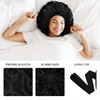 3Pcs Bonnets Silk Bonnet for Sleeping Extra Large Satin Hair Bonnets for Sleeping Black Curly Hair Women Jumbo Bonnet wi