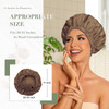 Reusable Shower Cap for Women Large Waterproof Shower Bonnet Washable Elastic Band Bath Accessories Hair Hat for Long Ha
