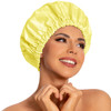 Reusable Shower Cap for Women Large Waterproof Shower Bonnet Washable Elastic Band Bath Accessories Hair Hat for Long Ha