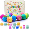 Bath Bombs for Kids with Toys Inside for Girls Boys Surprise Bubble Bath Fizzies Vegan Essential Oil Spa Bath Fizz Balls