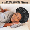 Silk Bonnet for Sleeping Satin Hair Bonnets Large Sleep Cap for Women Hair Wrap for Curly Hair Afros with Tie Band Pink