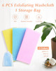 6 PCS Exfoliating Washcloth 35 Inch 3 Colors Nylon Bath Exfoliating Towel for Shower Colorful Japanese Washcloth Exfolia