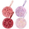AmazerBath Loofah Sponge 75gPiece Exfoliating Bath Sponge Body Scrubber Loofa Set of 4 SunsetBerry Colors Large