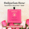 Spongelle Bulgarian Rose Wild Flower Buffer Body Scrubber with Box Bath Shower Loofah for Women Exfoliator with Body Was