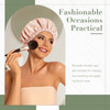 Reusable Shower Cap for Women Large Waterproof Shower Bonnet Washable Elastic Band Bath Accessories Hair Hat for Long Ha