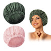 Reusable Shower Cap for Women Large Waterproof Shower Essentials Bonnet Washable Elastic Band Bath Hair Wrap Hat for Lon