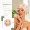 Reusable Shower Cap for Women Large Waterproof Shower Essentials Bonnet Washable Elastic Band Bath Hair Wrap Hat for Lon