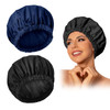 Reusable Shower Cap for Women Large Waterproof Shower Bonnet Washable Elastic Band Bath Accessories Hair Hat for Long Ha