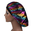 Deepth 4pcs Holographic Sleep Cap Satin Bonnet Night Head Cover Sleeping Soft Hair Turbans for Women and Girls