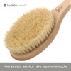 Hydrea London Dry Body Brush Long Handled Exfoliating Skin Brush with Vegan Cactus Bristle Dry Brush Cellulite Remover E