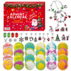 Advent Calendar 2025 24 Piece Christmas Bath Bombs for Kids 24 Days of Surprise Bath Bombs for Kids with Christmas Theme