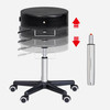 Master Massage Glider Ergonomic Round Swivel Adjustable Rolling Hydraulic Stool Barber Dental Chair in Black for Therapi