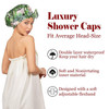 Luvruitaky Shower Cap Luxury Shower Caps for Women Reusable Waterproof Hair Cap for Shower with Adjustable Bowknot Hair