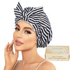 Luvruitaky Shower Cap Luxury Shower Caps for Women Reusable Waterproof Hair Cap for Shower with Adjustable Bowknot Hair