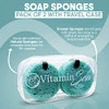 Travel Size Body Wash Women Shower Sponges 2 Pack 30 Washes Travel Loofah with Case Travel Body Wash Women Shower Sponge