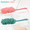 2Pack Back Scrubber for Shower Loofah with Long Handle Shower Brush for Body 17 Loofah on a Stick for Men Women Bathing