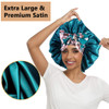 2pcs Large Silky Bonnets with tie Band Braid Bonnet Satin Bonnet for Sleeping Curly Hair F
