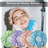 Smilco 4 Pack Shower Caps for Women Reusable Waterproof Double Layer Bath Cap Large EVA Elastic Hair Cover for Shower Fi