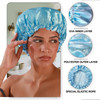 Smilco 4 Pack Shower Caps for Women Reusable Waterproof Double Layer Bath Cap Large EVA Elastic Hair Cover for Shower Fi