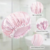 Aquior Shower Caps Reusable Shower Cap for Women Double Layer Waterproof Bonnet Hair Cap Large Size for All Hair Lengths