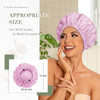 Reusable Shower Cap for Women Large Waterproof Shower Bonnet Washable Elastic Band Bath Accessories Hair Hat for Long Ha