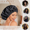 Satin Bonnet Silk Bonnet Hair Bonnet for SleepingSlouchy Beanie Hat Satin Sleep Cap for Womens Natural Curly HairBlack