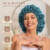 Satin Bonnet Silk Bonnet Hair Bonnet for SleepingSlouchy Beanie Hat Satin Sleep Cap for Womens Natural Curly HairBlue Zi
