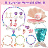 Mermaid Bath Bombs for Girls Kids with Toys Inside 9 Pcs Natural Handmade Shell Bubble Bath Bomb Kit for Girls with Jewe