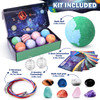 Toylink Galaxy Bath Bombs for Kids with Surprise Inside Space Toys 8 Pack Planet Bath Bombs with Solar System Gemstones