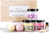 spa luxetique Bath Salts 8pcs Bath Salts Gift Set with Argan Oil Bath Bombs Wooden Scoop Epsom Salt for Soaking in Laven