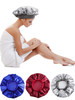 Blulu 3 Pieces Large Satin Bonnet Silk Bonnets Hair Bonnet for Sleeping Soft and Breathable for Women Curly HairSilver W
