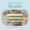 MainBasics Back Scrubber for Shower Long Handle DualSided Brush for Body Wash Scrubbing with Exfoliating Soft Bristles T