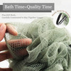 myHomeBody Large 70g Loofah Sponge Bath Body Scrubber for Women Men Exfoliating Shower Pouf with Activated Charcoal 2 Gr