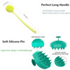 Cinlitek Silicone Body Scrubber Scalp Massager Long Handle Back Brush for Shower Exfoliating Scrubber Hair Dandruff Sham