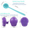 Cinlitek Silicone Body Scrubber Scalp Massager Long Handle Shower Brush Exfoliating Scrubber for Men Women Kids