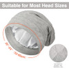 Geyoga 4 Pcs Satin Lined Sleep Bonnets Silk Sleeping Cap Slouchy Beanie Hat Elastic Sleep Head Wrap for Curly HairDark C