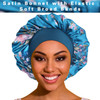 ROYBENS Satin Bonnet Hair Bonnet for Sleeping 4 Pack Large Bonnets for Women with Elastic Soft Band for Curly Hair Braid