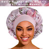 ROYBENS Satin Bonnet Hair Bonnet for Sleeping 4 Pack Large Bonnets for Women with Elastic Soft Band for Curly Hair Braid