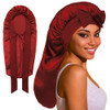 ROYBENS Long Bonnet Satin Hair Silk Bonnet for Sleeping Women Silky Bonnets for Women with Tie Band Sleep Cap for Braids