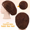Geyoga 4 Pieces Mesh Crochet Hair Net Rayon Knit Snood Hat Thick Short Women Hairnet Snoods Cover Ornament for Sleeping