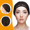 Geyoga 2 Pieces Mesh Crochet Hair Net Rayon Knit Snood Cap Cover Crocheted Shower Caps Sleep Hat for WomenBlack