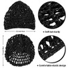 Geyoga 2 Pieces Mesh Crochet Hair Net Rayon Knit Snood Cap Cover Crocheted Shower Caps Sleep Hat for WomenBlack