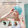 AmazerBath Shower Cap 4 PCS Shower Caps for Women Reusable Waterproof Double Layers Hair Cap for Shower Elastic and Flex