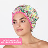 Reusable Bath Shower Cap Lined Oversized Waterproof Shower Caps Large Designed for all Hair Lengths with PEVA Lining Ela