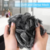 Yoget Bath Loofah Sponge 4 Pack Black 60G Shower Mesh Ball Soft Pouf Body Scrubber Exfoliate Cleanse Soothe Skin Black L