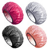 Aquior Shower Caps Extra Large for Women Long Hair Double Layer Waterproof Reusable Hair Cap 4 Pieces