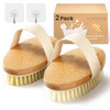 Metene Dry Brushing Body Brush with Soft and Stiff Natural Bristles Body ExfoliatingMassage Scrub Brush for Cellulite an