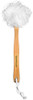 Shower Loofah on a Stick Body Back Scrubber Long Handled Mesh Bath Sponge Pouf Luffa Brush on a Stick with a Wood Handle