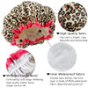 TCOTBE 4 Pieces Shower Cap for Women Elastic and Reusable Environmental Protection Hair Bath Caps Double Waterproof Laye